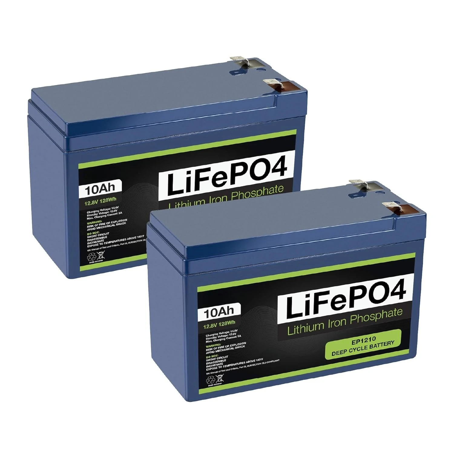 

2 Pack 12V 10Ah Lithium LiFePO4 Deep Cycle Rechargeable Battery | 2500-7000 Life Cycles & 10-Year lifetime |, Customized