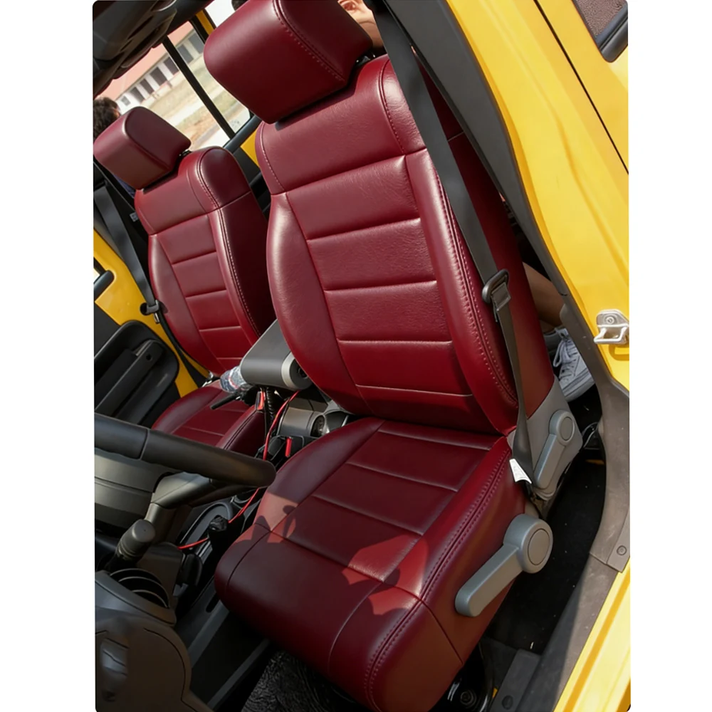For Jeep Wrangler 4 Door JK 2008-2010 Full Set Car Seat Covers for Unlimited Sahara Sport Rubicon X PU Leather Seat Cushion