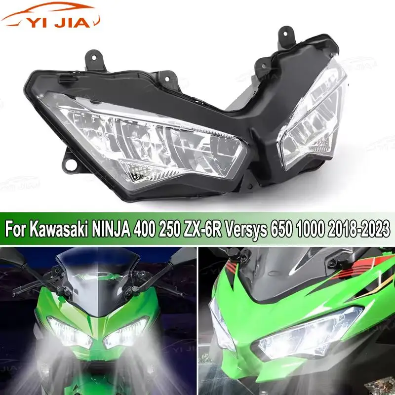 For Kawasaki NINJA 400 250 ZX-6R Versys 650 1000 2018-2023 Front LED Headlight Assembly Head Light Housing Motorcycle Headlamp