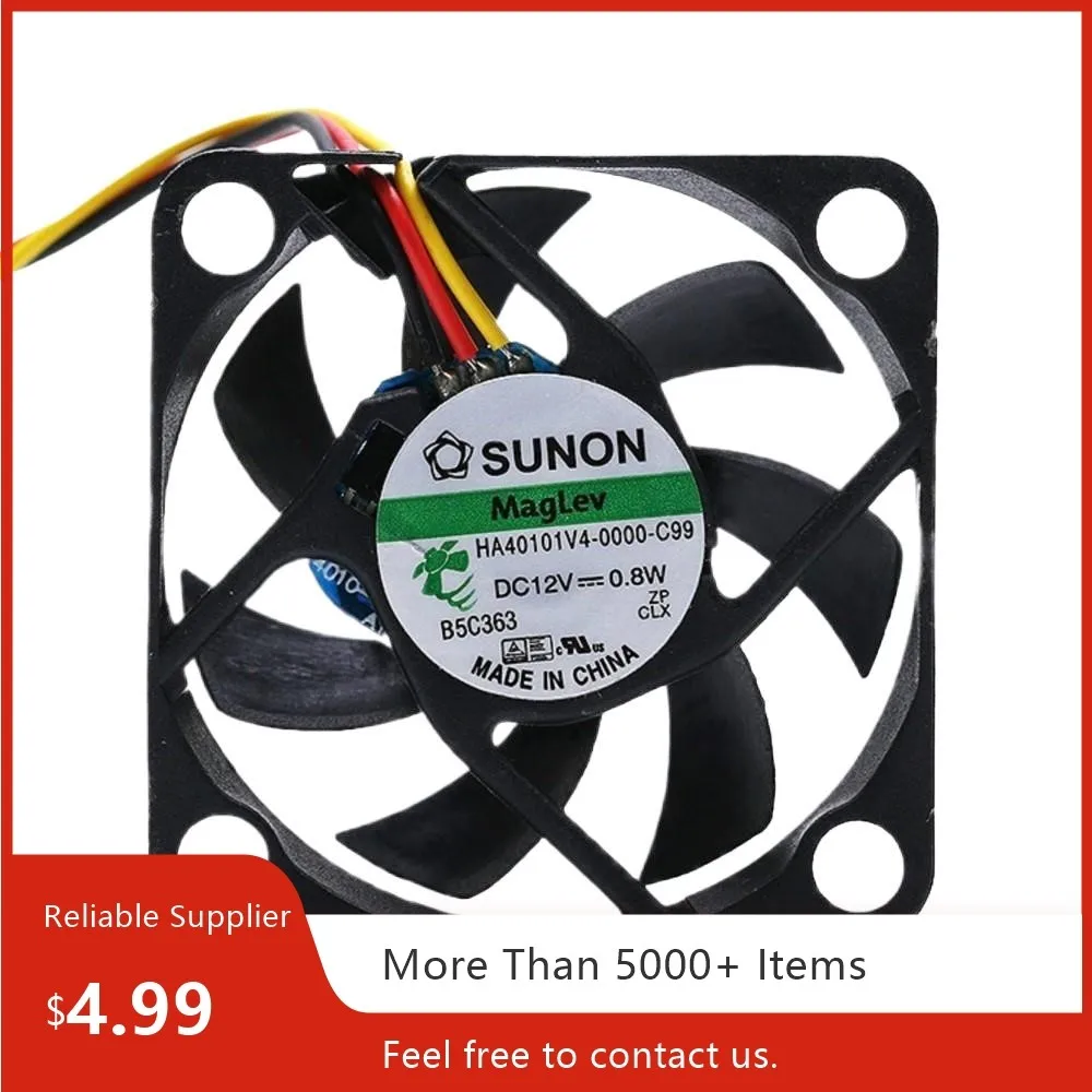 4cm Fan for Sunon HA40101V4-0000-C99 40mm X 10mm DC 12V 3-Pin Cooling PC, 3D Printers, Network Equipment