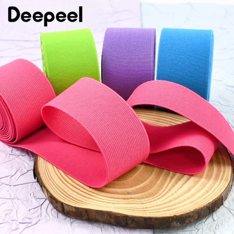 5Meters 20-50mm Nylon Elastic Bands Jeans Pants Waistband 1.2mm Thick Rubber Band Clothes Belt Stretch Tape Sewing Accessories
