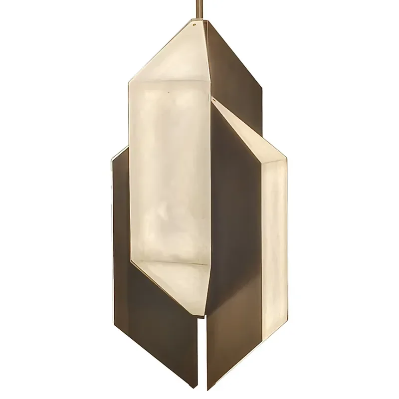 Nordic Geometric Shaped Natural Marble Pendant Lamps Modern Bedroom Bedside Dining Room Art Deco Pendant Lights