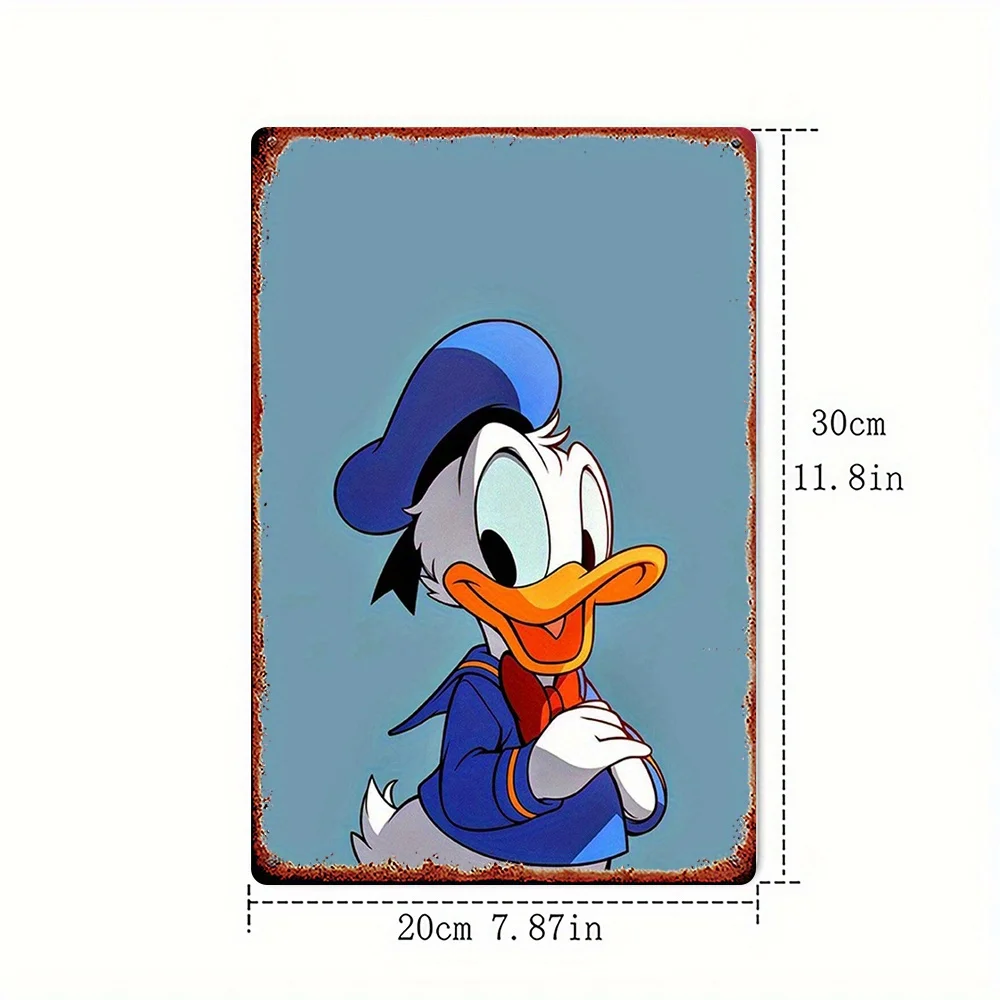 قطعة واحدة من لافتة ديزني المعدنية العتيقة - تصميم ملابس البحارة الرجعية مع فتحات محفورة مسبقًا، هيكل حديد عالي التحمل - ديزني الكلاسيكي