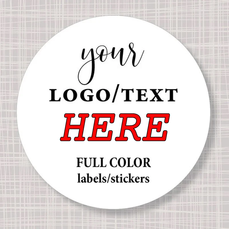 Personalised Business Stickers, Postage Labels, Custom Logo, Round, Square, Rectangle, 100Pcs, Lot