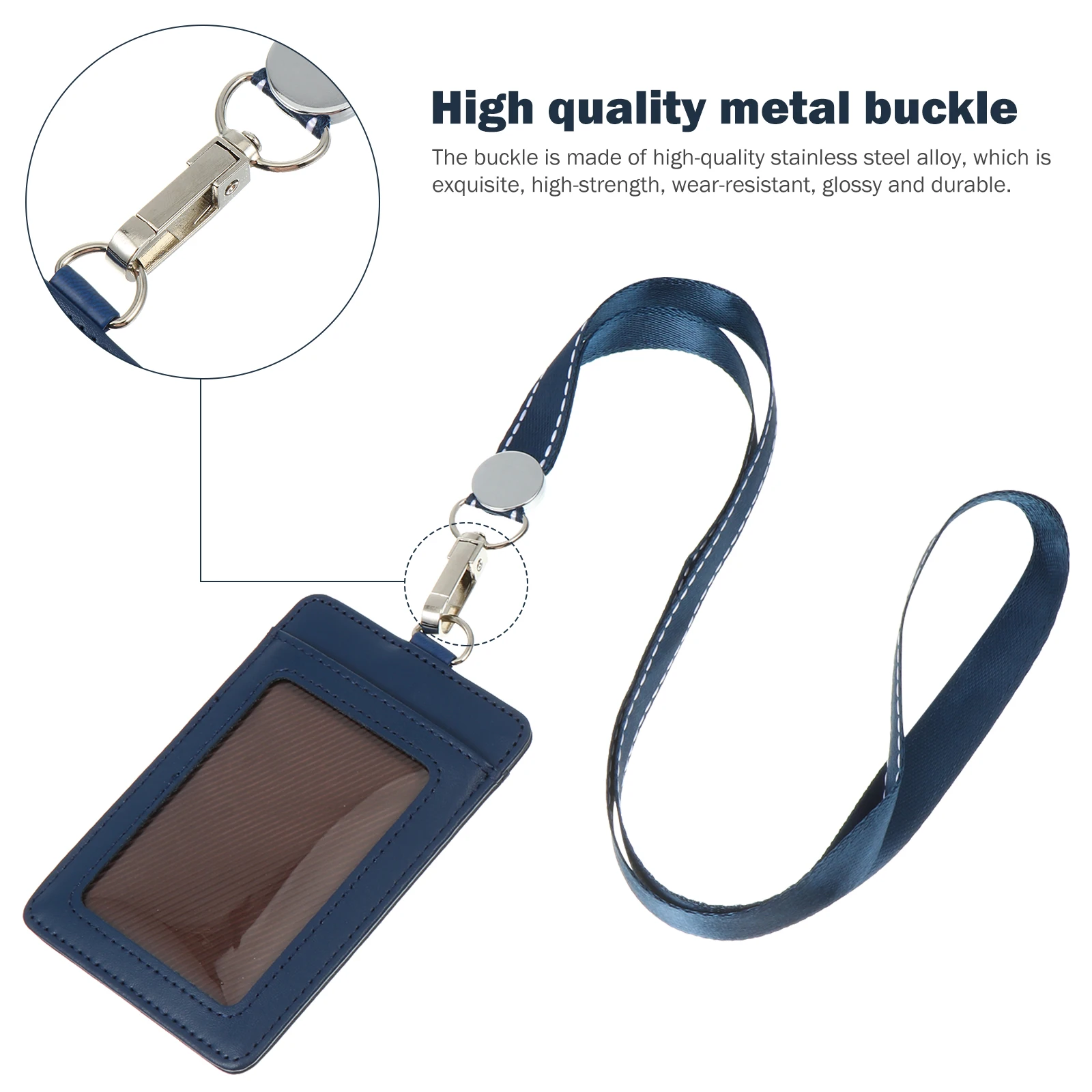 

Id Cards Holder Weather Resistant Scratch Protection Clear Window Name Badge Cover With Lanyard For Work Nurse Teacher