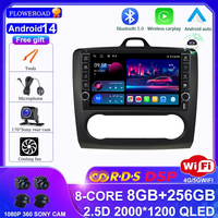 Android 14 For Ford Focus 2 Mk2 2004 - 2011 Car Radio Multimedia Video Player Navigation GPS DSP Carplay Auto BT 360 SONY Ccam