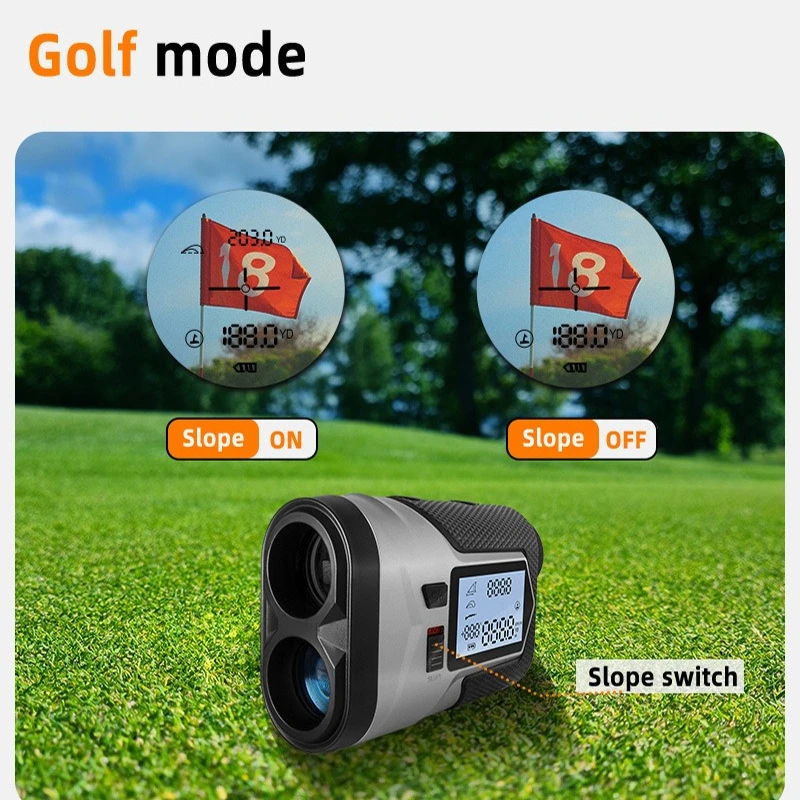 Golf Laser Rangefinder 1200M, Rechargeable with Display, Speed‑Angle Measurement, Flag‑Lock & Vibration