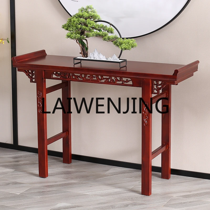 Chinese antique strip case solid wood Buddhist niche Buddhist platform household economical modern simple entrance table