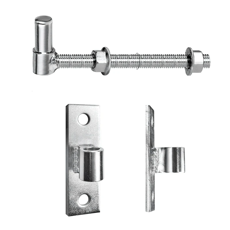 Heavy Duty Gate Hinges For Wood & Metal Gates, 8 Inch J Bolt Hinge, 2-Pack - Ideal For Farm & Barn Gates