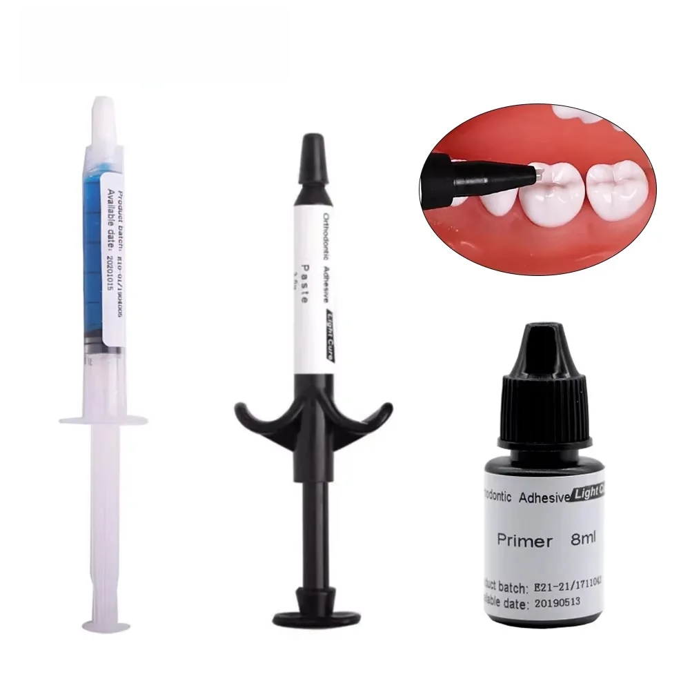 Orthodontic Light Cured Adhesive Kit Bondable Glue Complete Dental Ortho-Bonding System for Braces Brackets Buccal Tubes