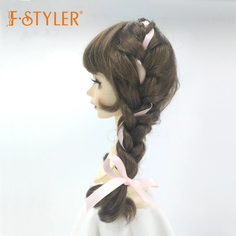 BJD Doll Pigtails On Both Sides BJD Doll Soft Synthetic Mohair Doll Hair Wig Color Hair Accessories Customization1/3 1/4 1/6