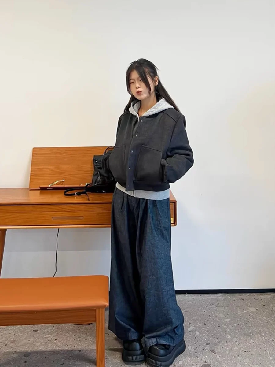 

Шерстяной тюнер в американском стиле ретро, женский весенне-осенний костюм Sle 2024, новый бейсбольный костюм Old Money Sle, повседневный джерт