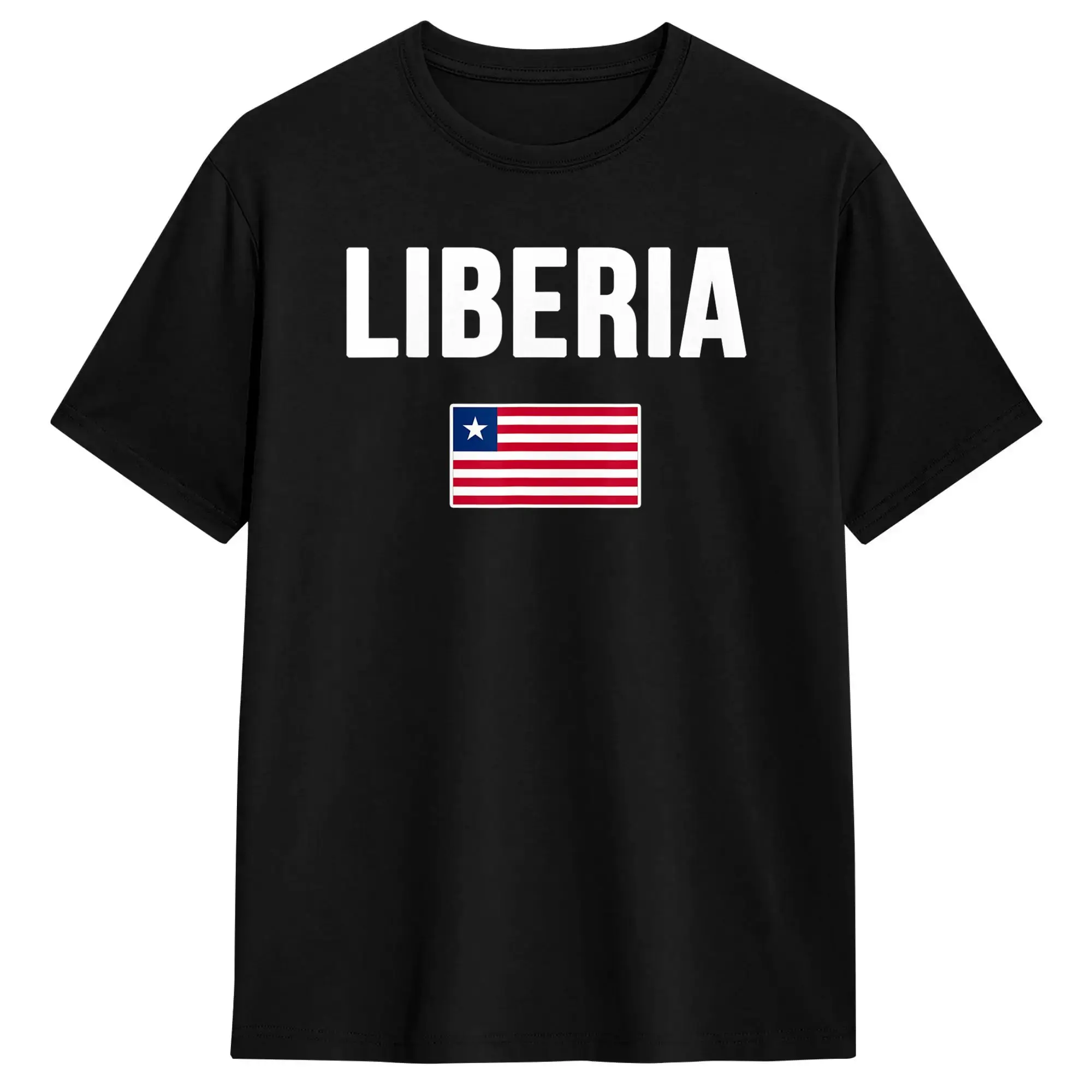 Oversized T-Shirt Summer Liberia Liberian Flag Fashion T-Shirts  100% Cotton Tee Shirt for Men Y2K Casual Short Sleeve Tops
