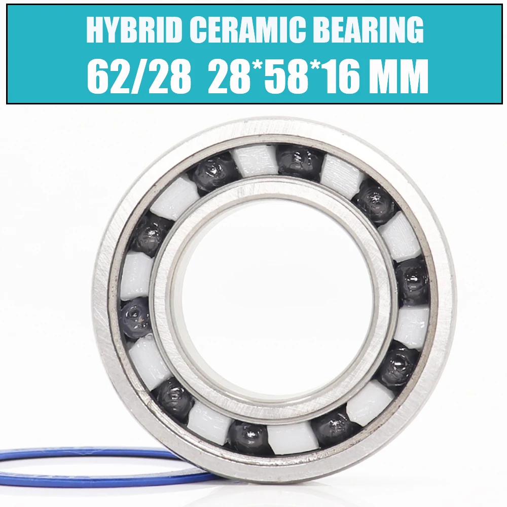 1PC 62/28 RS Hybrid Ceramic Bearing 28*58*16 mm Race Bike Front Rear Wheel 62 28 2RS LUU Hybrids Si3N4 Ball Bearings 62/28RS