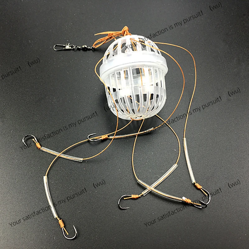 1PC Fishing Hooks Explosion Baits Cage Sea Box Hook Monsters With Six Strong Carbon Steel Plastics Carp Spherical Tackle Tools