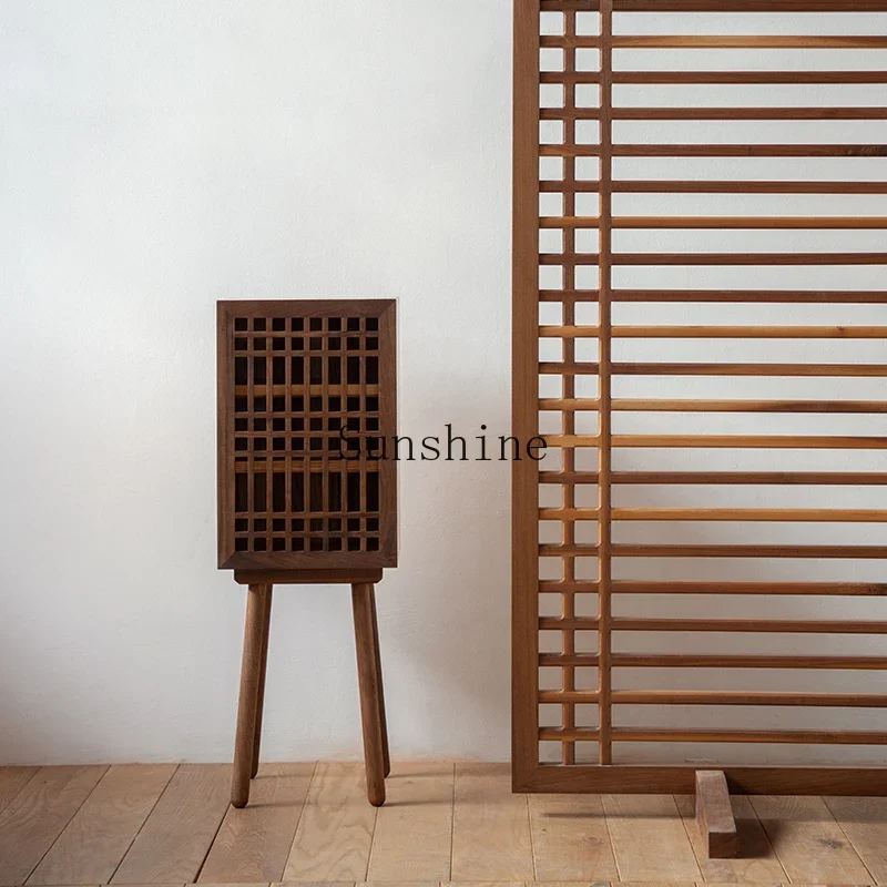 Retro solid wood removable laminate grid cabinet