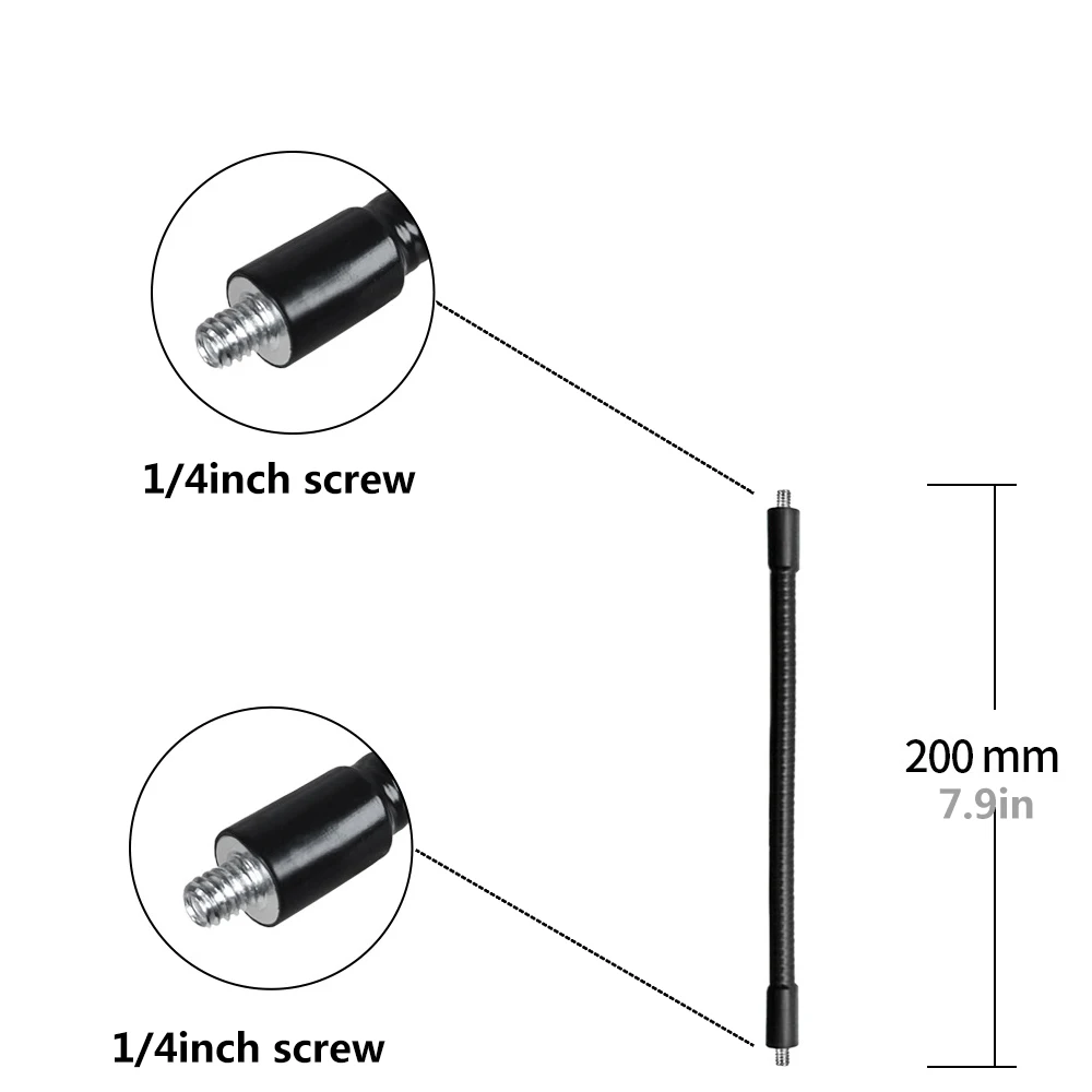 Flexible Metallrohrstange Einbeinstativ Selfie Stick Ständer mit 1/4 Zoll Schraube/Kugelkopf-Verlängerungsarm für Kamerastativ-Handy – Detail 17