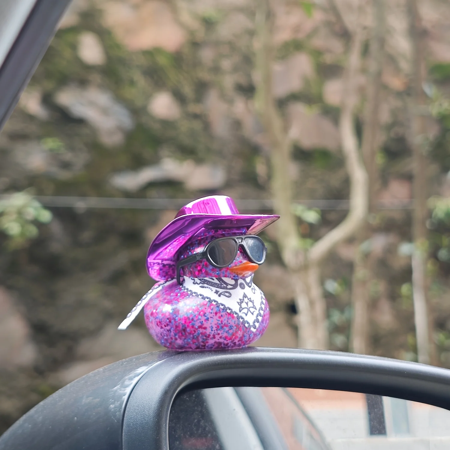 

1Set Cowboy Hat Duck Car Decoration Car Duck Decoration Accessory Rubber Duck
