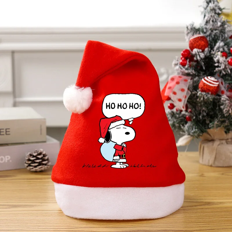

Snoopy Christmas Hat Home Party Decoration Role Playing Hat Adult Children's Red Plush Christmas Hat Children's Christmas Gift