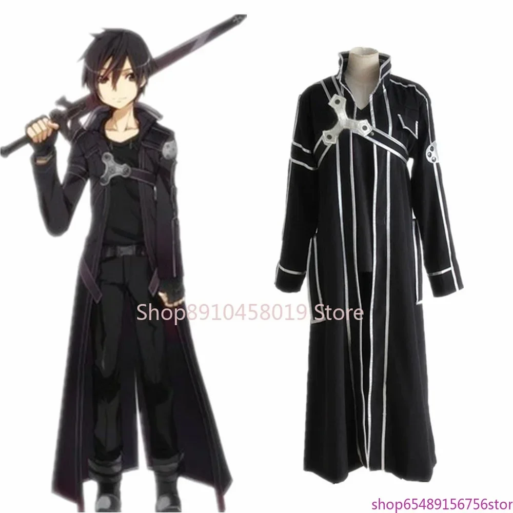 HOT Anime Sword Art Online Kirito Cosplay Fantasia Trajes de Halloween para Homens Adultos Kirigaya SAO Kazuto Traje Suit