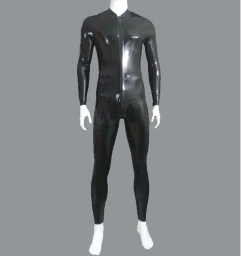 

Rubber Latex Men's Catsuit With front crotch zipper