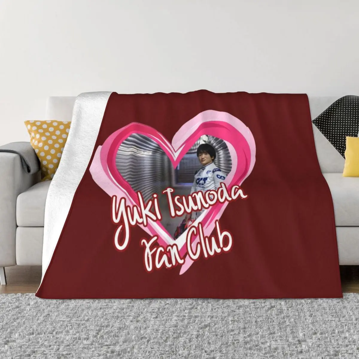 

Yuki Tsunoda Fan Club Throw Blanket Picnic Tourist bed plaid Blankets