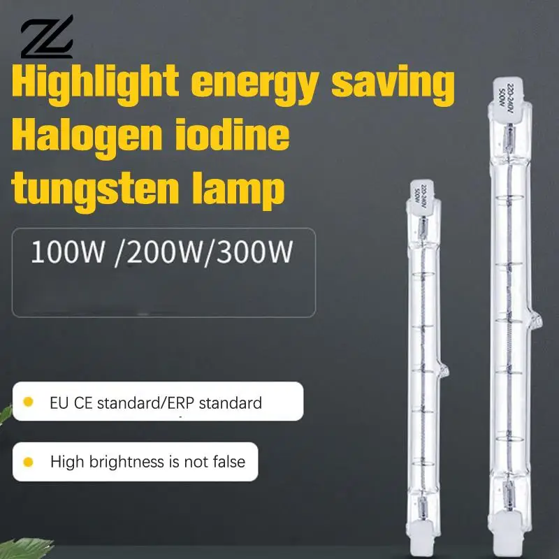 100/200/300W Halogen Lamp 118mm Double Ended Linear R7s Halogen Light Bulb AC230V Household Decor R7s Halogen Bulb