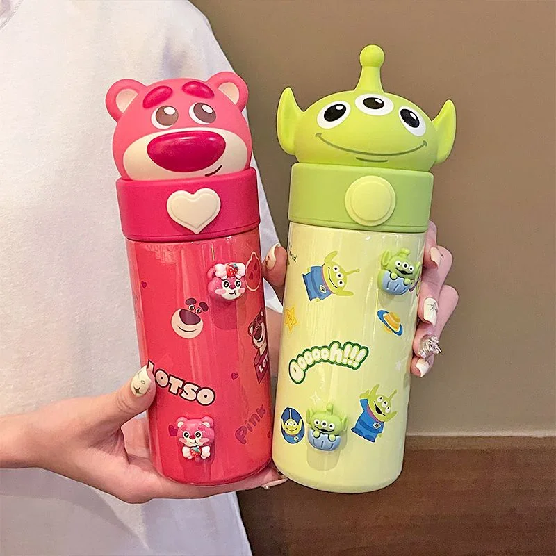 

Disney Strawberry Bear Alien Mug Students Cute 2024 New Water Cup Portable Mug For School Children's Birthday Gift