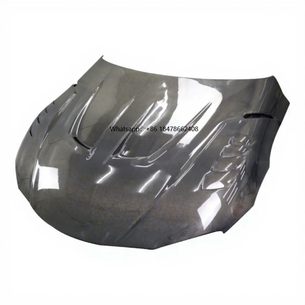 ICOOH Racing LB Style Carbon Fiber Glossy Black Front Engine Hood Bonnet with Vents New for for A90 A91 2019-2023