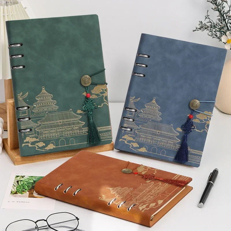 

Chinese Style Travel Stamp Collection Loose Leaf Notebook A5 B5 Beautiful Commemorative Stamp Card Book Blank Inside Pages