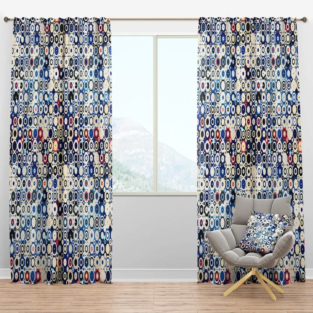 Thermal Insulated Curtains - Meadow Scene with Butterflies, Birds, and Herbs for Bedrooms and Living Rooms