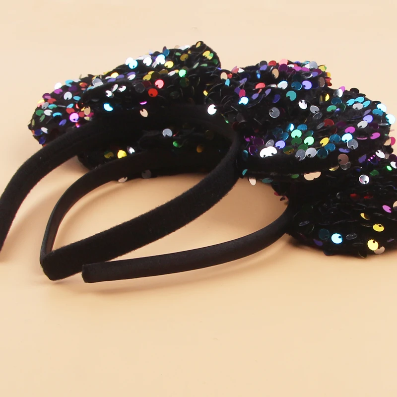 HEROCROSS Niedliches Haarband mit Mausohren für Erwachsene, buntes Haarband mit Schuppenmuster und Pailletten, Haaraccessoires für Damen, Kinder, Mädchen, Partygeschenke. – Detail 7