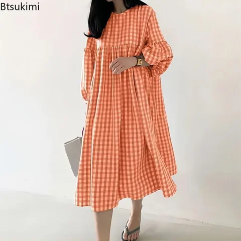 Винтажное клетчатое платье Btsukimi из хлопка