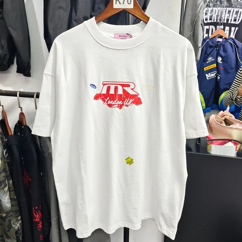 

Retro Martine Rose Letter Print T-Shirt Unisex Oversized Cotton Tee Casual Streetwear Summer Top