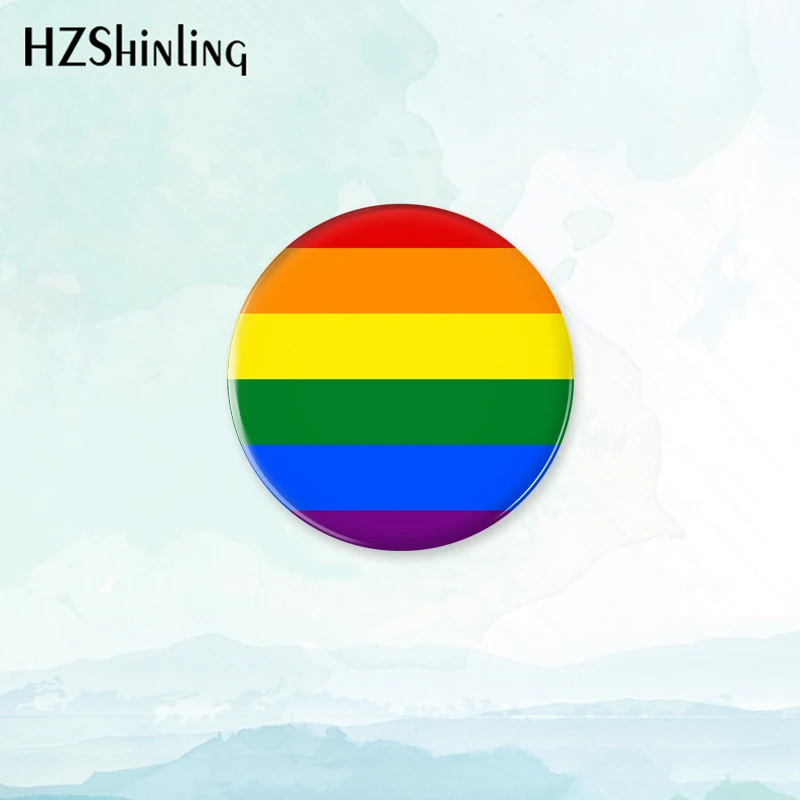 2023 New Pride Flags Badge Brooch Bisexual Gay Lesbian Flag Button Pin Backpack Decoration Pins Round Jewelry Women Gift