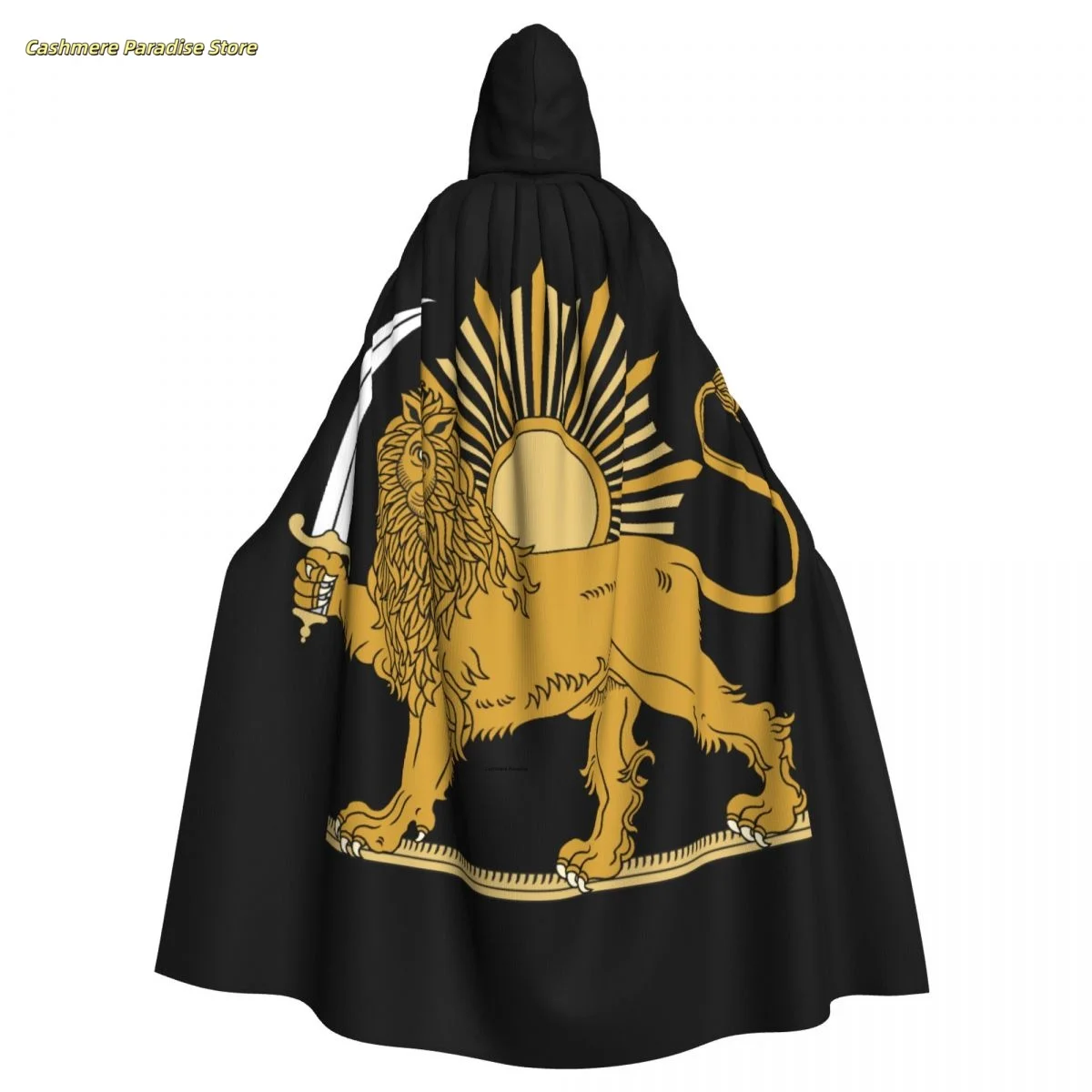 Langer Umhang mit Kapuze, Löwe und Sonne, Iran, Kapuzenmantel, Kapuzenpullover, Kostüm, Elf, Purim
