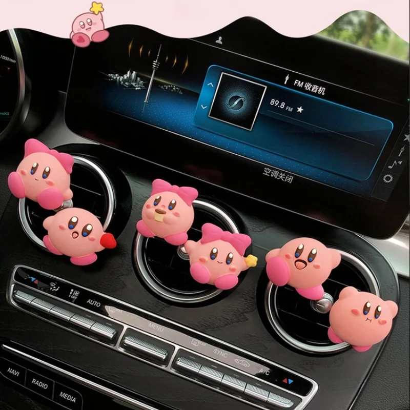 

Kirby Car Perfume Anime Cars Air Outlet Aromatherapy Decoration Cartoon Kawaii Auto Fragrance Fragrant Stone Accessory Gifts