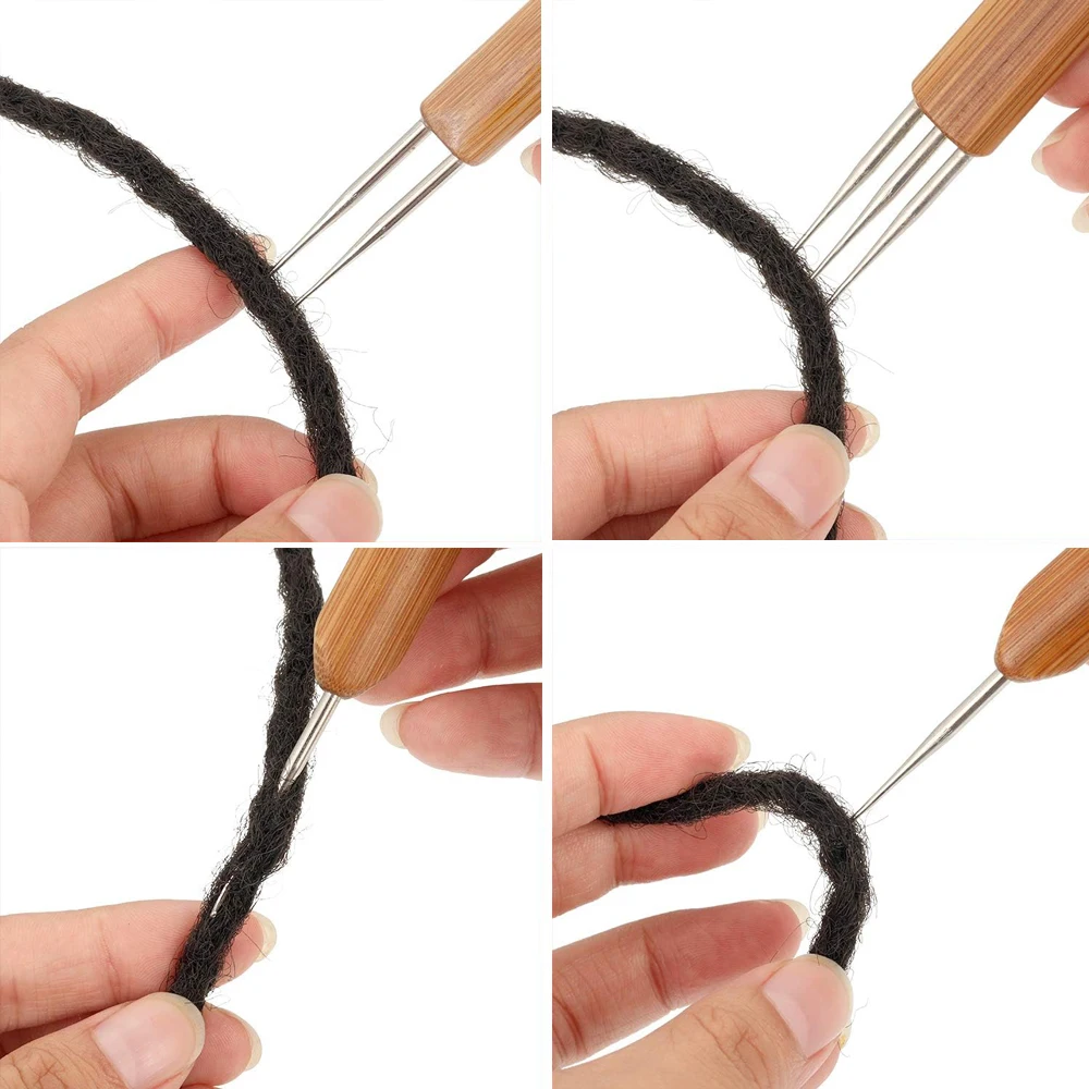 Dreadlock Crochet gancho para cabelo, Ferramenta de agulha para Braid Craft ,Dread Crochet Agulhas, 1 2 3 Gancho, 3pcs por conjunto