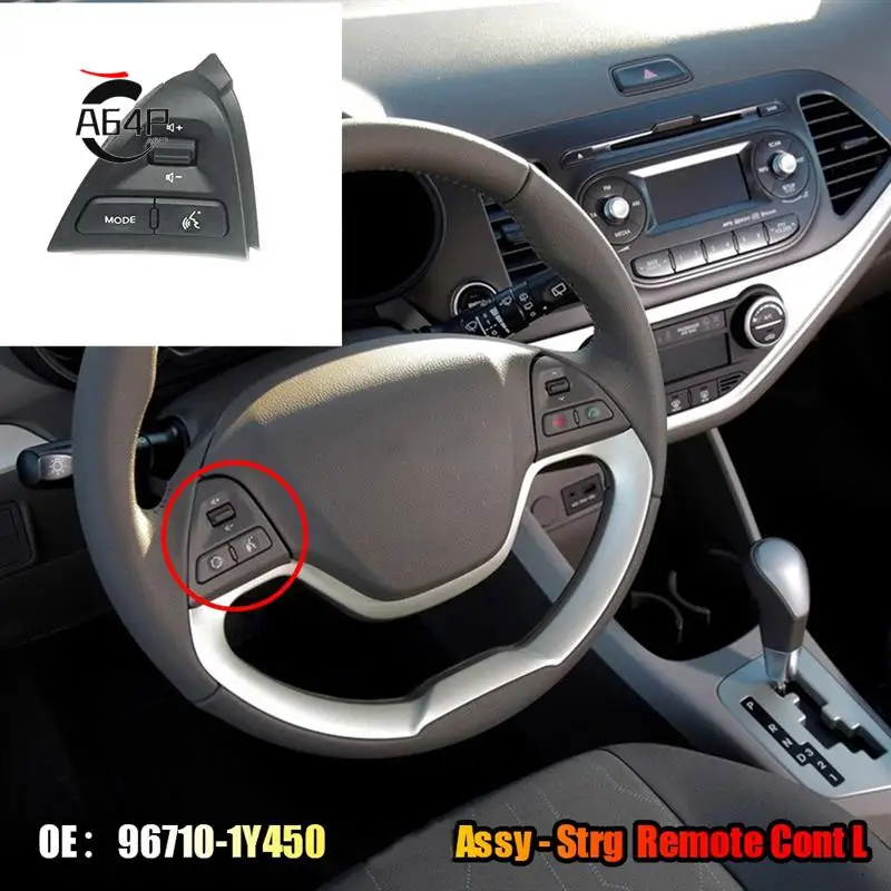 

A64P-1 Piece Left Steering Wheel Remote Control Switch With Heated Wire For KIA Picanto 2011-2015 967101Y450
