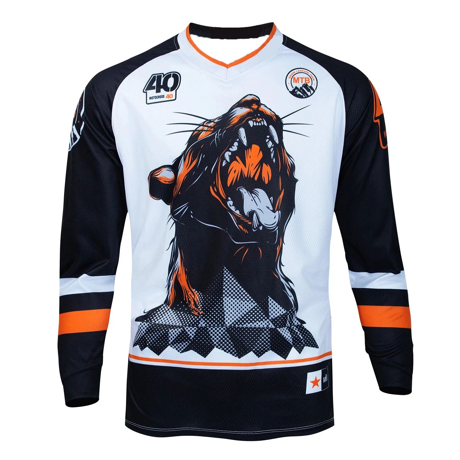 MEN'S LETTER-PRINT CYCLING JERSEY LONG-SLEEVED SUITABLE FOR MOUNTAIN BIKING MOTOCROSS AND OFF-ROAD RACING BREATHABLE