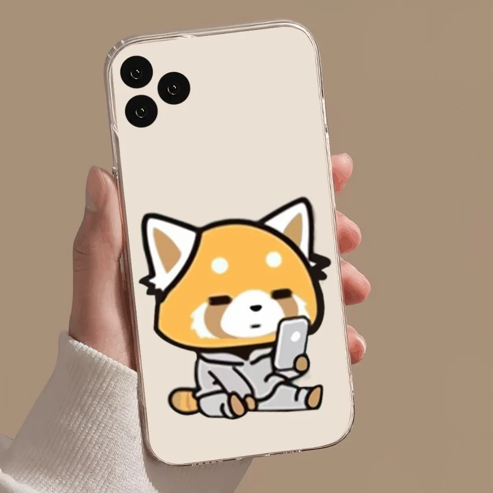 MINISO Aggretsuko Phone Case For Samsung Galaxy S22 S23 S30 Note Plus 20 10 Lite FE ULTRA Transparent Cover