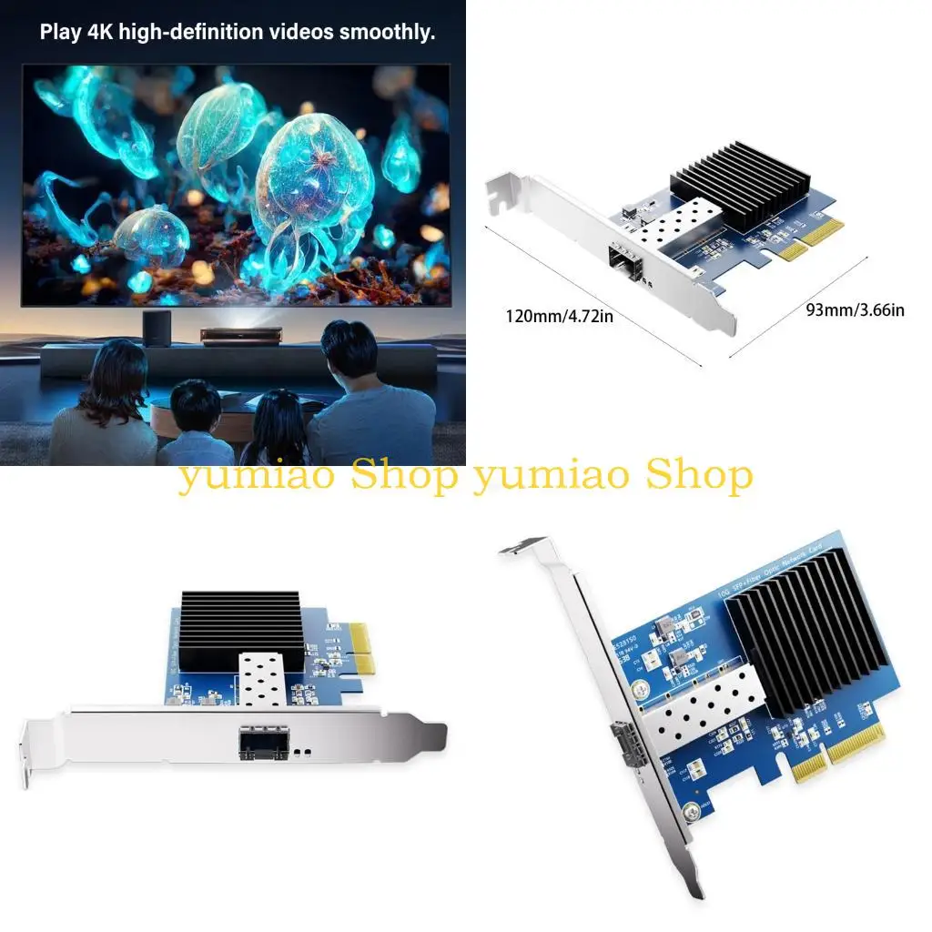 

587B 10G SFP+ PCIe3.0 Networking Adapter Low Power Consumption Interferences Proof Seamlessly Large File Transfers