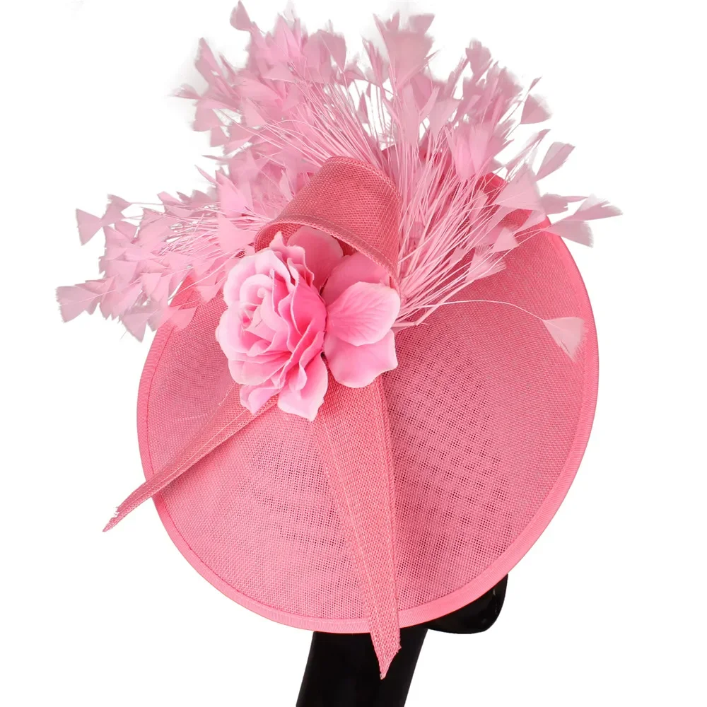 Charming Feather Fascinator Wedding Bridal HairClip Event Hat For Party Cocktail Headpiece Lady Floral Pattern HeadWear