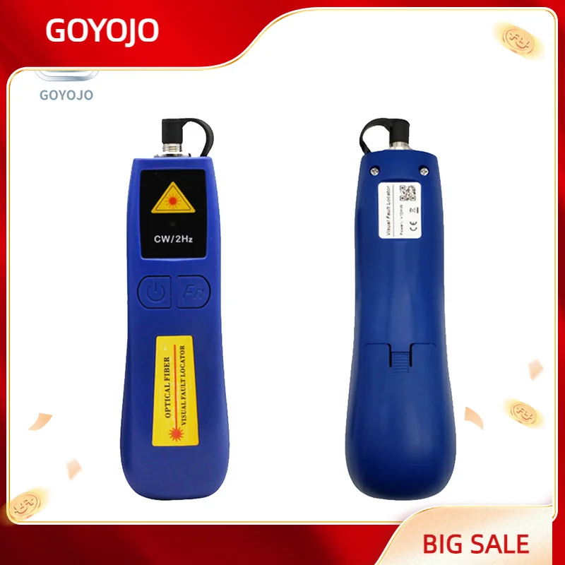 Goyojo mini visual localizador de falhas vermelho laser caneta tipo cabo fibra óptica testador medidor 5mw10mw 20mw 30mw50mw