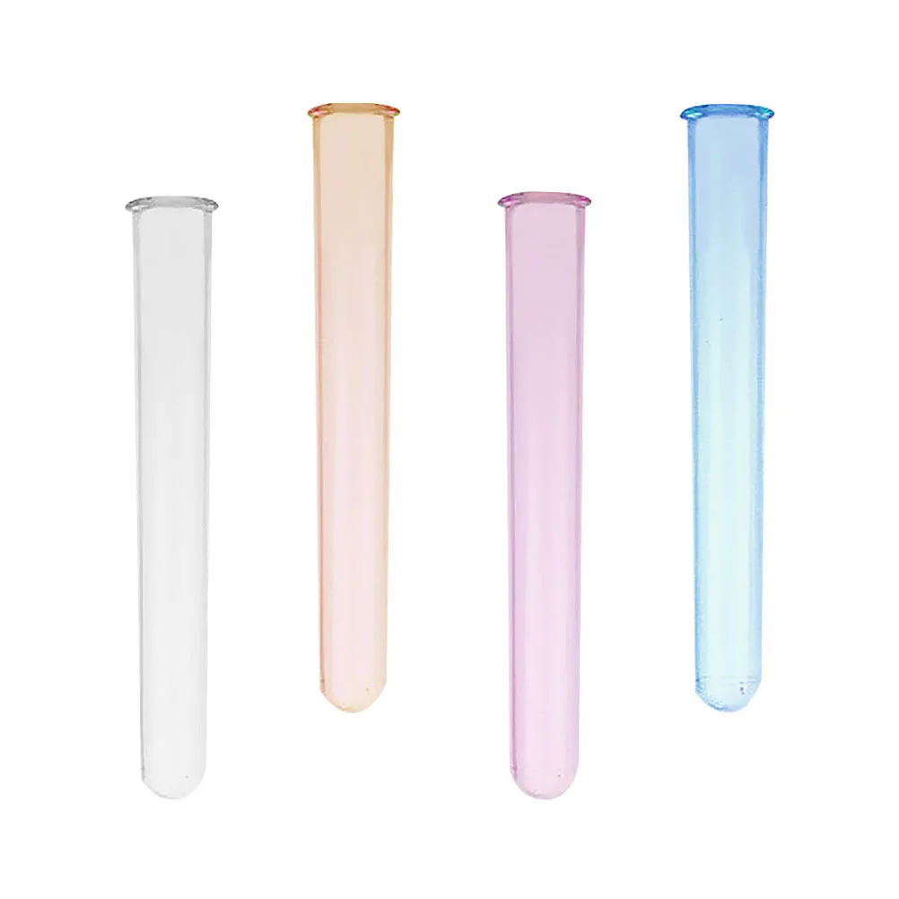 

4Pcs Colored Test Tubes Premium Pc Reusable Transparent Round Bottom Scientific Experiments Multi-Functional Liquid Test Bottle
