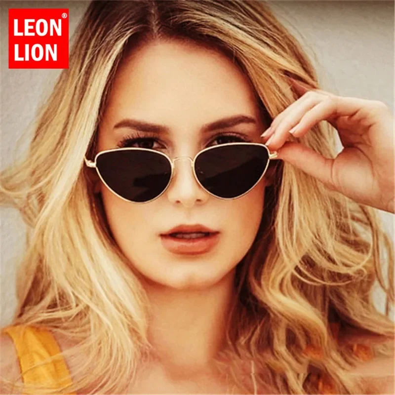 LeonLion 2023 Classic Metal Cat Eye Sunglasses Women Vintage Glasses Street Beat Shopping Mirror UV400 Gafas De Sol Mujer