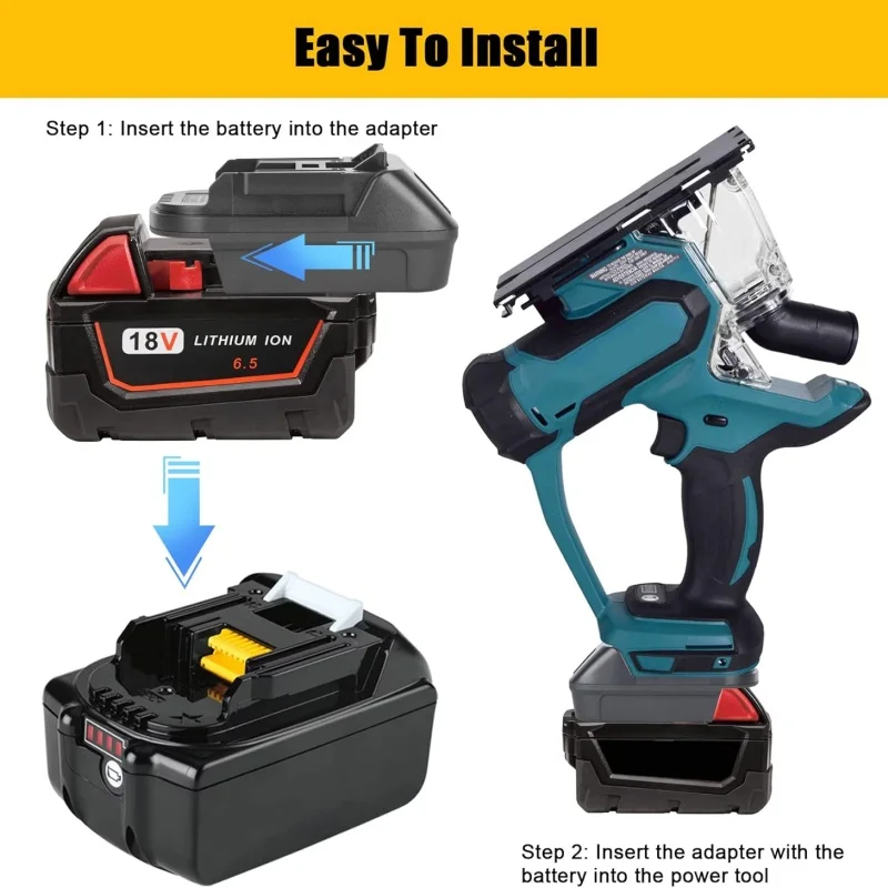 DM18M Lithium Battery Adapter for Dewalt To for Makita 18V BL1830 BL1840 BL1850 Power Tools Convert with USB Charging Port view 5
