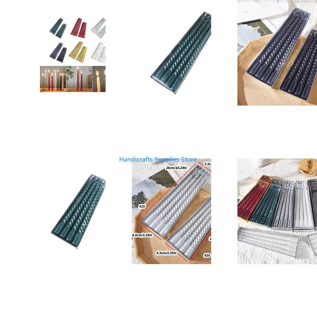 R1WA 4 Piece Twist Taper Not Drip Design Bright Color For Parties And Decors