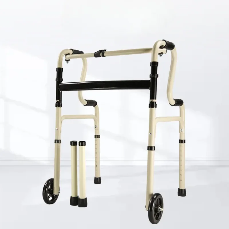 Walking Aid Walkers for Elderly, Lower Limb Training Four-legged Crutches with Wheels,Disability Products Can Push Mobility Aids