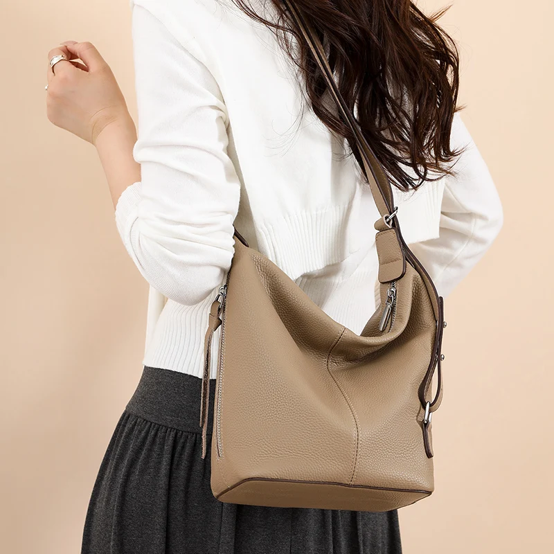 

Многофункциональный рюкзак Женская кожаная сумка через плечо, кошелек через плечо из натуральной воловьей кожи, стильная сумка со съемным ремешком